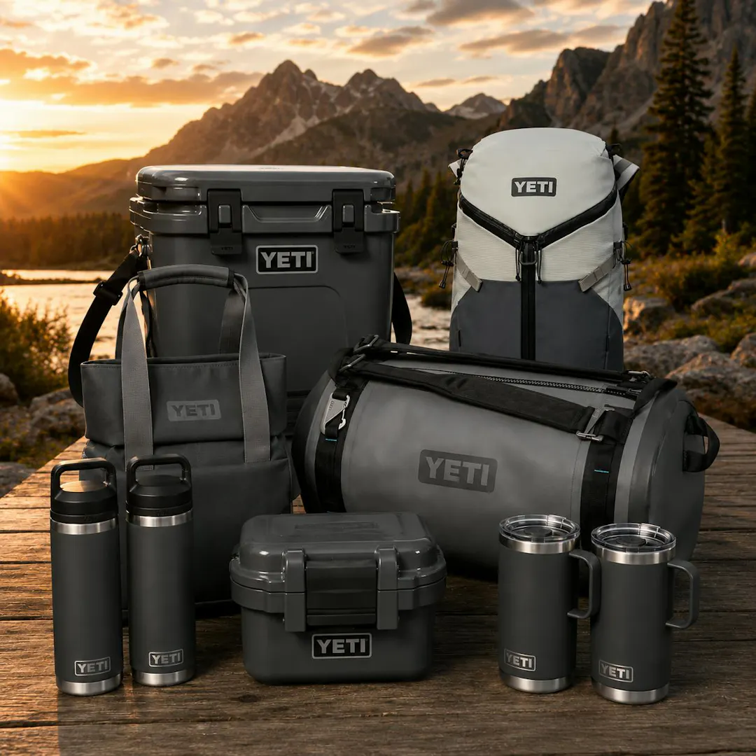 MEGA 9 PIECE CHARCOAL YETI COOLER & BAG BUNDLE
