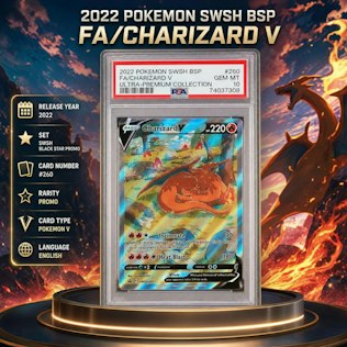 PSA 10 2022 POKEMON SWSH BLACK STAR PROMO #260 FA/CHARIZARD V