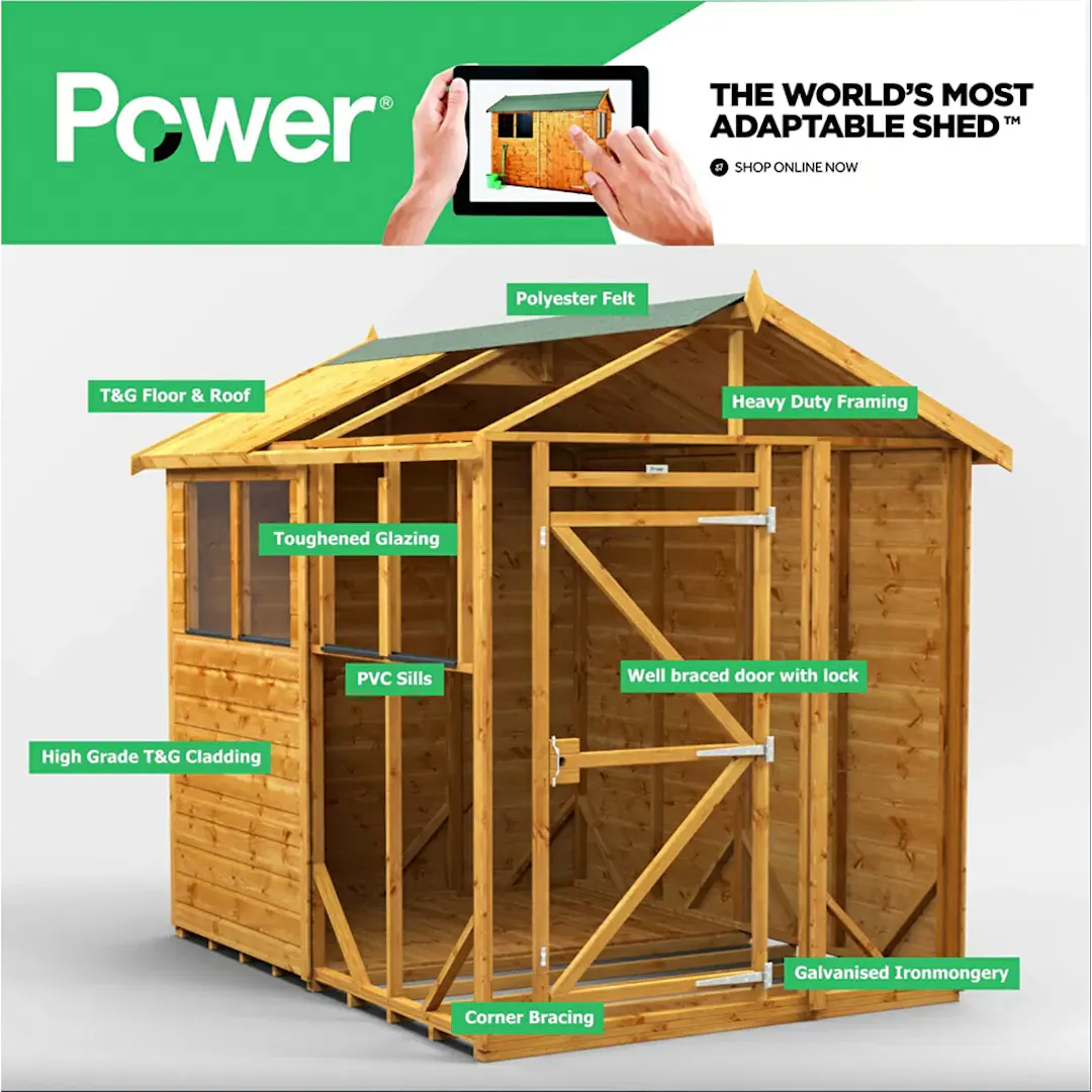 Power Apex GARDEN Shed 8x6
