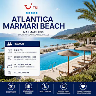 TUI ALL INCLUSIVE 7 NIGHTS 2 PEOPLE ATLANTICA MARMARI, Kos