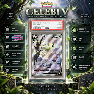 PSA 10 2021 POKEMON SWORD & SHIELD FUSION STRIKE CELEBI V