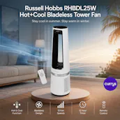 RUSSELL HOBBS RHBLDL25W HOT & COOL BLADELESS TOWER FAN - WHITE