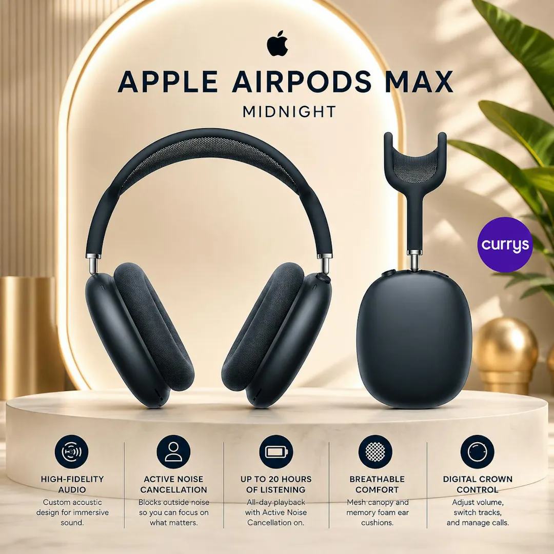 APPLE AIRPODS MAX 2 WIRELESS NOISE-CANCELLING HEADPHONES - MIDNIGHT