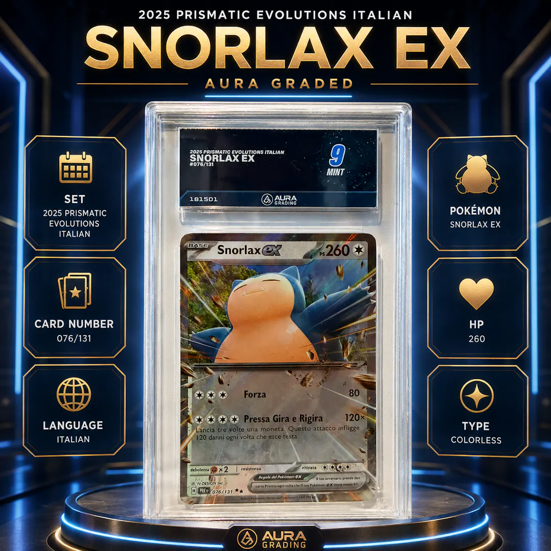 AURA 9 MINT SNORLAX EX PRISMATIC EVOLUTIONS ITALIAN EDITION