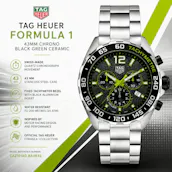 NEW TAG HEUER FORMULA 1 GREY & LIME YELLOW CHRONOGRAPH 43MM WATCH