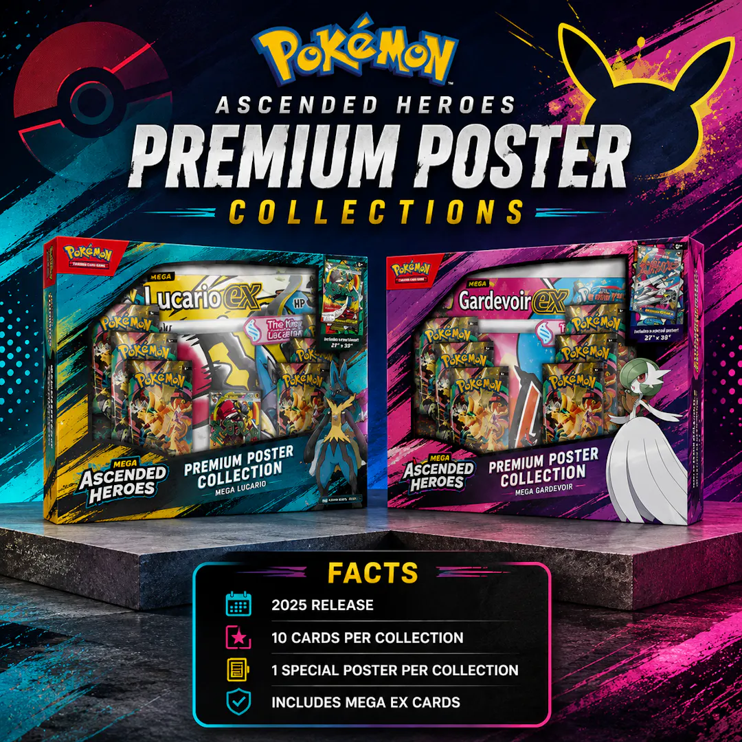 2 x BRAND NEW POKEMON ASCENDED HEROS PREMIUM POSTER COLLECTIONS