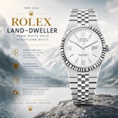 NEW 2026 ROLEX LAND DWELLER 40MM WHITE GOLD HONEYCOMB MOTIF