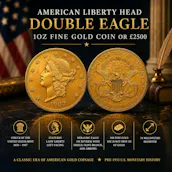 AMERICAN LIBERTY HEAD DOUBLE EAGLE 1OZ FINE GOLD COIN OR £2500