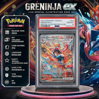 PSA 10 2024 POKEMON TWM EN-TWILIGHT MASQUERADE #214 GRENINJA ex SIR