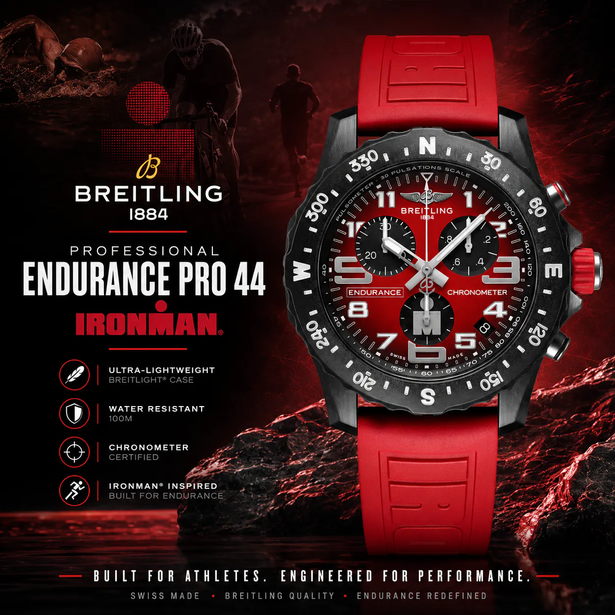 BREITLING PROFESSIONAL ENDURANCE PRO 44 RED IRONMAN