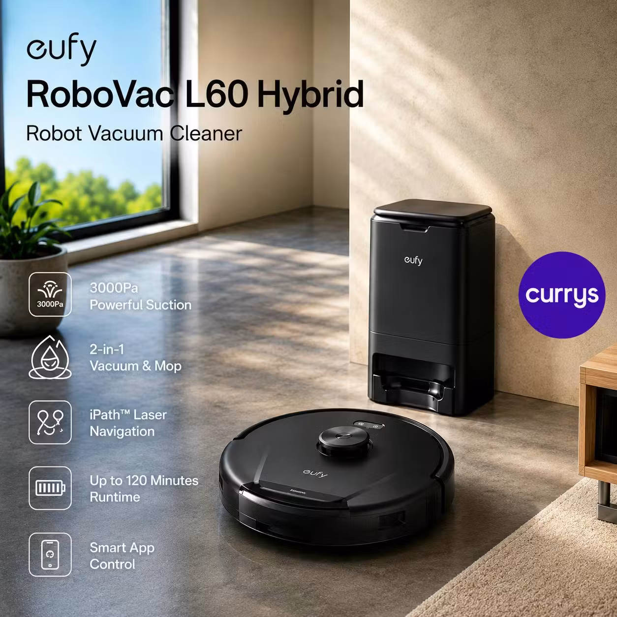 EUFY ROBOVAC L60 HYBRID ROBOT VACUUM CLEANER - BLACK