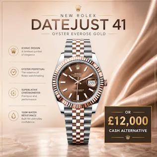 NEW ROLEX DATEJUST 41 OYSTER EVEROSE GOLD OR £12,000