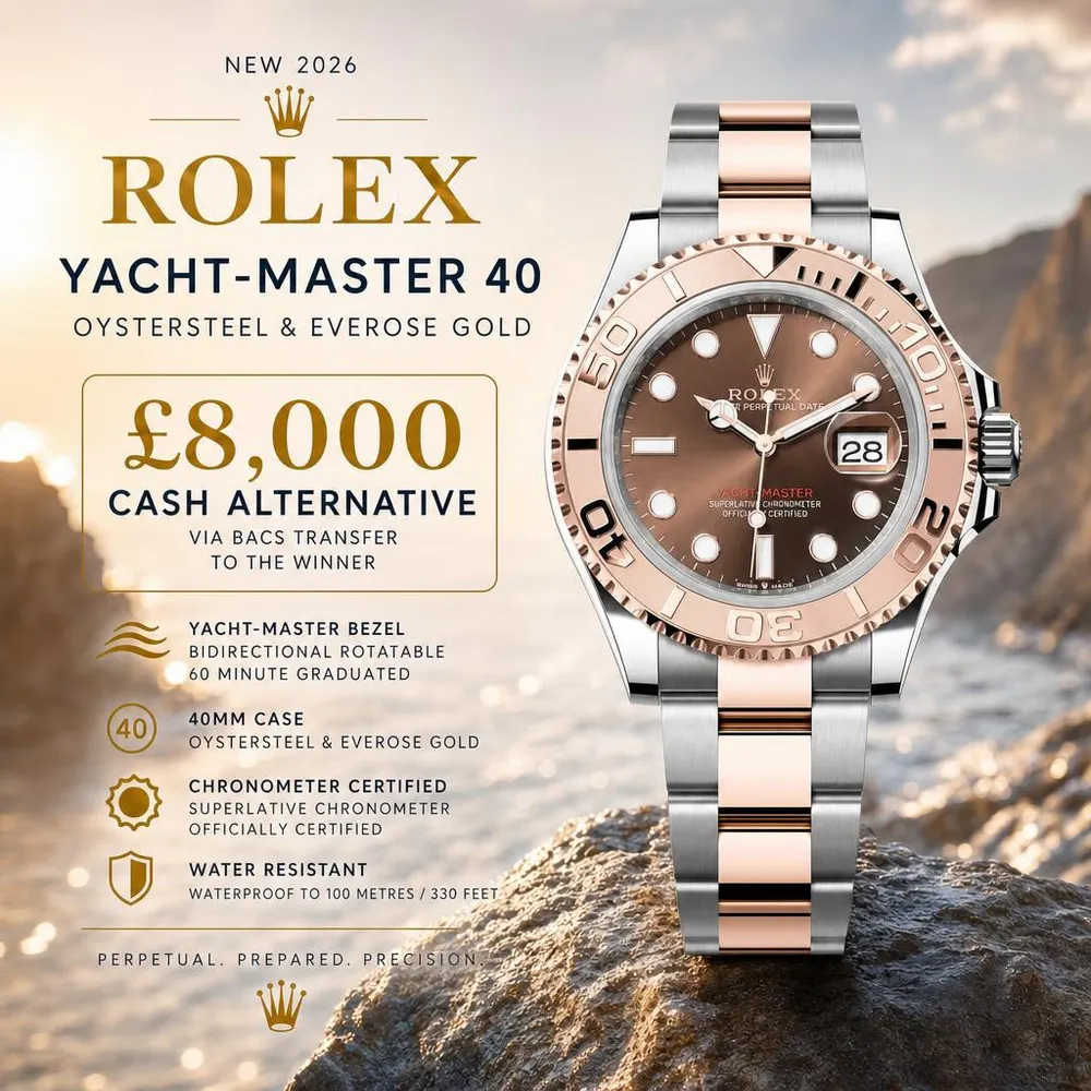 NEW 2026 ROLEX YACHT-MASTER 40 OYSTERSTEEL AND EVEROSE GOLD OR £8,000
