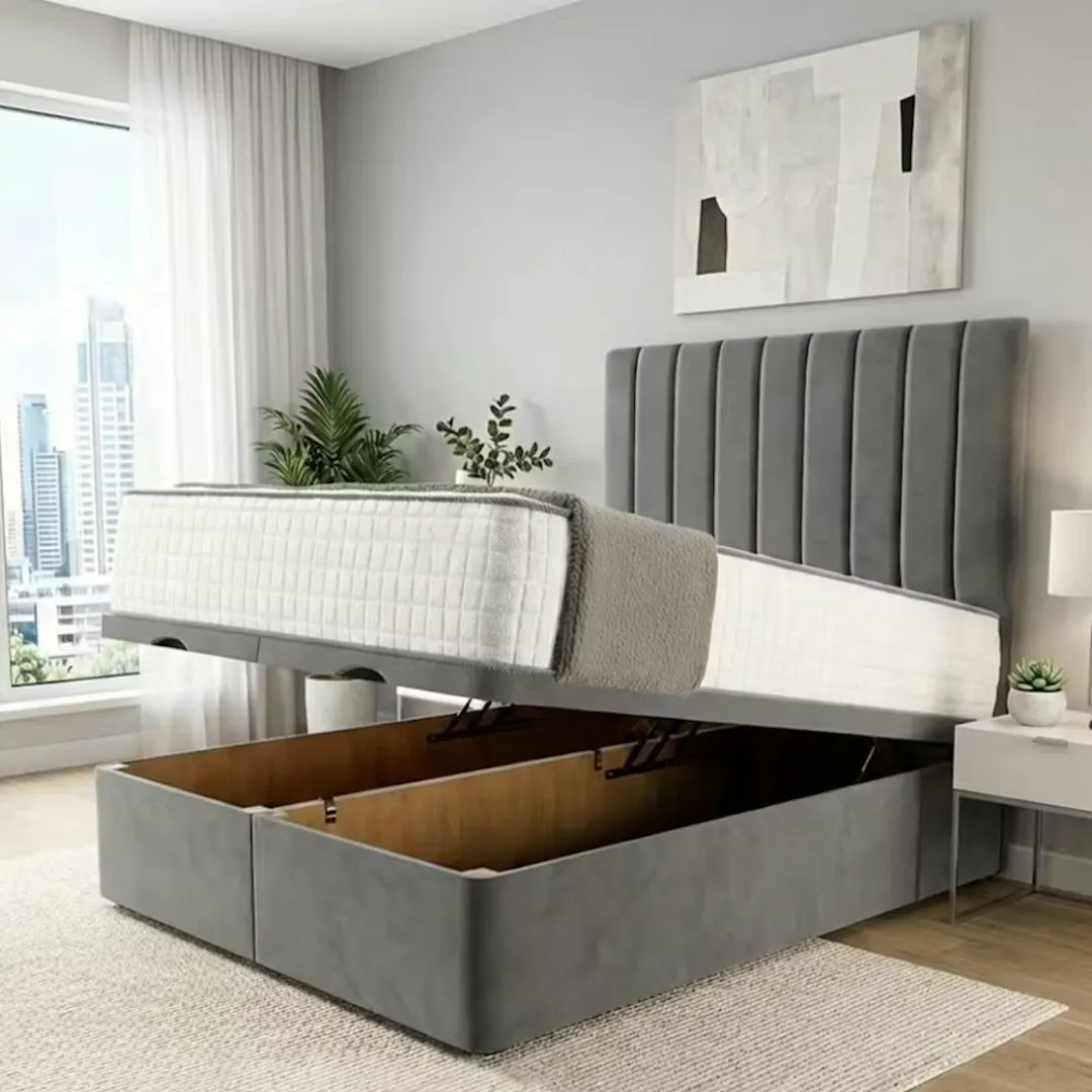 LUXURY OTTOMAN BED BUNDLE - FRAME, MATTRESS + CHOICE OF SIZE & FABRIC