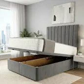 LUXURY OTTOMAN BED BUNDLE - FRAME, MATTRESS + CHOICE OF SIZE & FABRIC