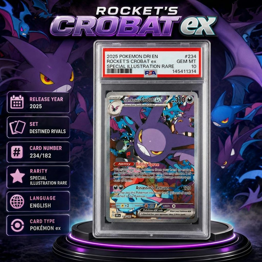 PSA 10 2025 POKEMON DRI EN-DESTINED RIVALS #234 ROCKET'S CROBAT ex