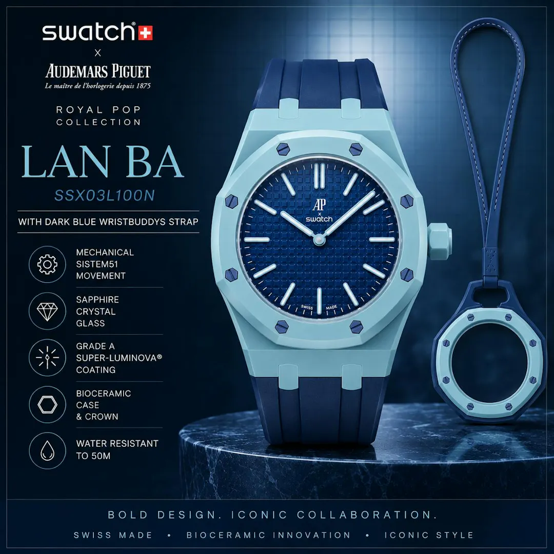 NEW SWATCH X AUDEMARS PIGUET ROYAL POP LAN BA + STRAP