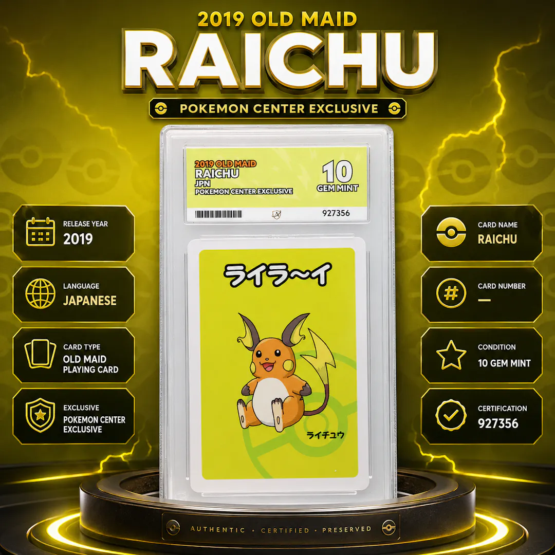ACE 10 RAICHU 2019 OLD MAID POKÉMON CENTER EXCLUSIVE
