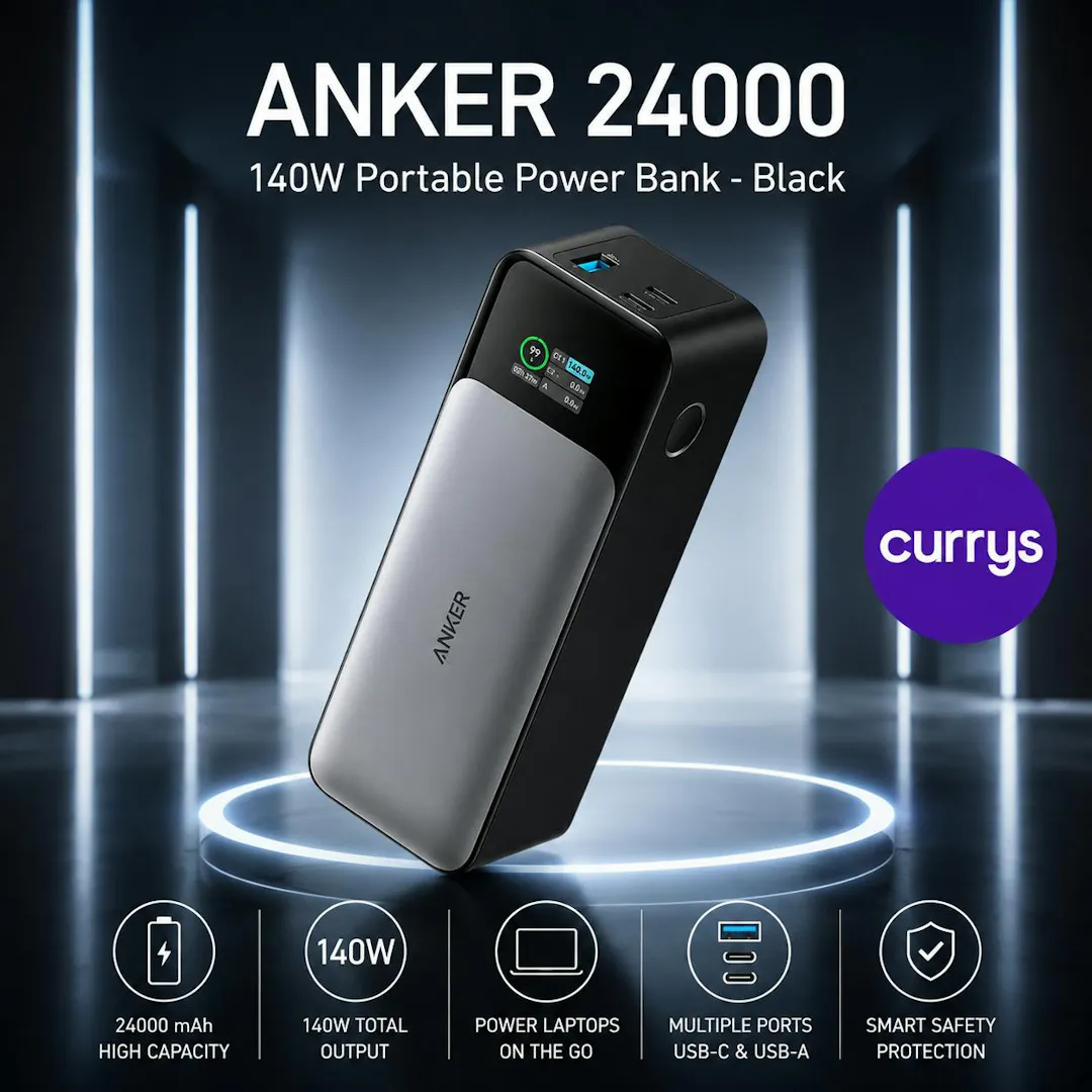ANKER 24000 MAH 140W PORTABLE POWER BANK - BLACK