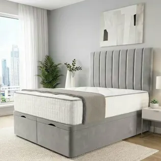 LUXURY OTTOMAN BED BUNDLE - FRAME, MATTRESS + CHOICE OF SIZE & FABRIC #2