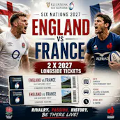 2 X 2027 SIX NATIONS ENGLAND VS FRANCE LONGSIDE TICKETS