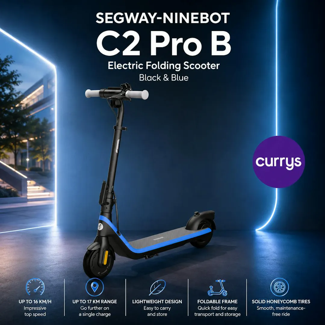 SEGWAY-NINEBOT C2 PRO B ELECTRIC FOLDING SCOOTER - BLACK & BLUE