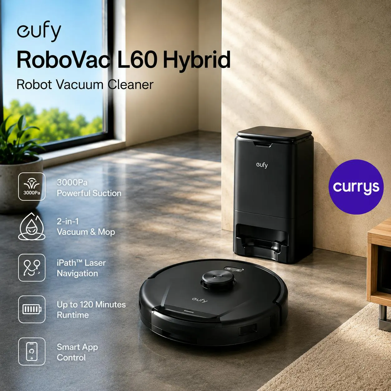 EUFY ROBOVAC L60 HYBRID ROBOT VACUUM CLEANER - BLACK