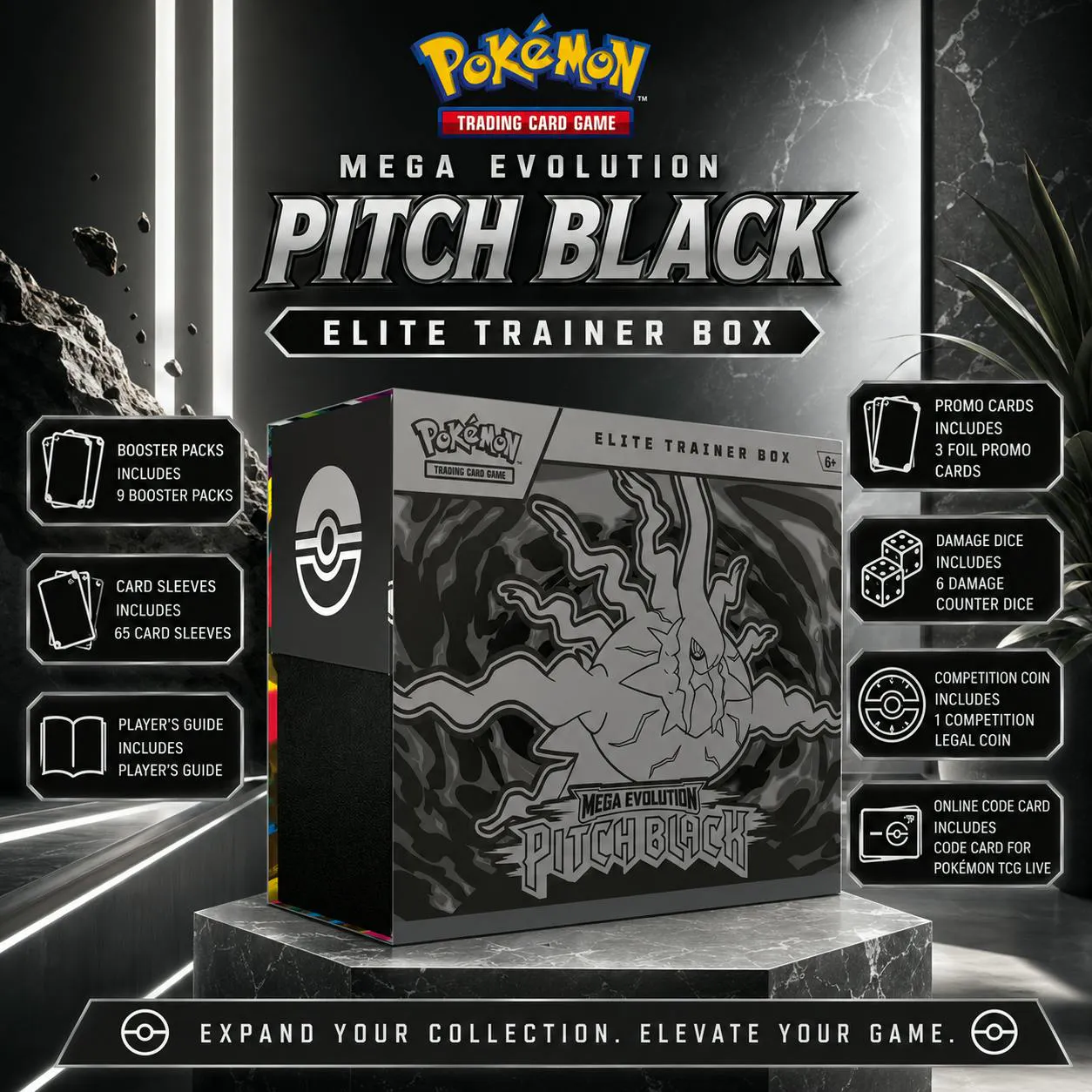 NEW POKÉMON MEGA EVOLUTION PITCH BLACK ELITE TRAINER BOX