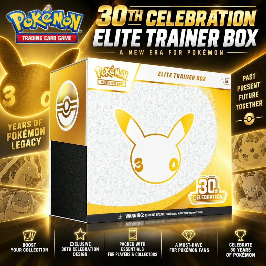 BRAND NEW RELEASE POKÉMON TCG: 30TH CELEBRATION ELITE TRAINER BOX