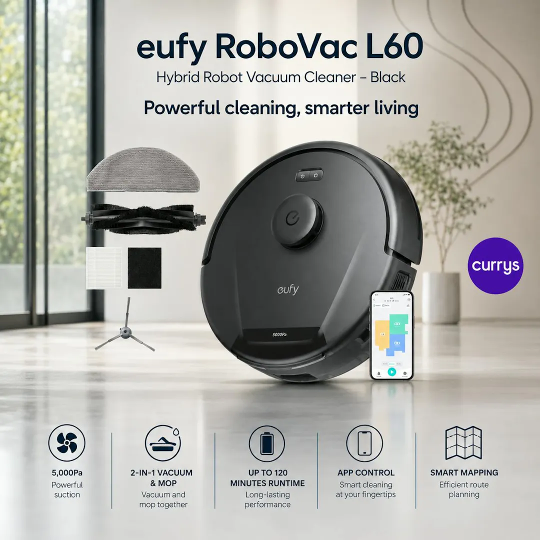 EUFY ROBOVAC L60 HYBRID ROBOT VACUUM CLEANER - BLACK