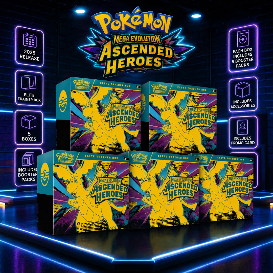5 x BRAND NEW POKEMON ASCENDED HEROS ELITE TRAINER BOXES