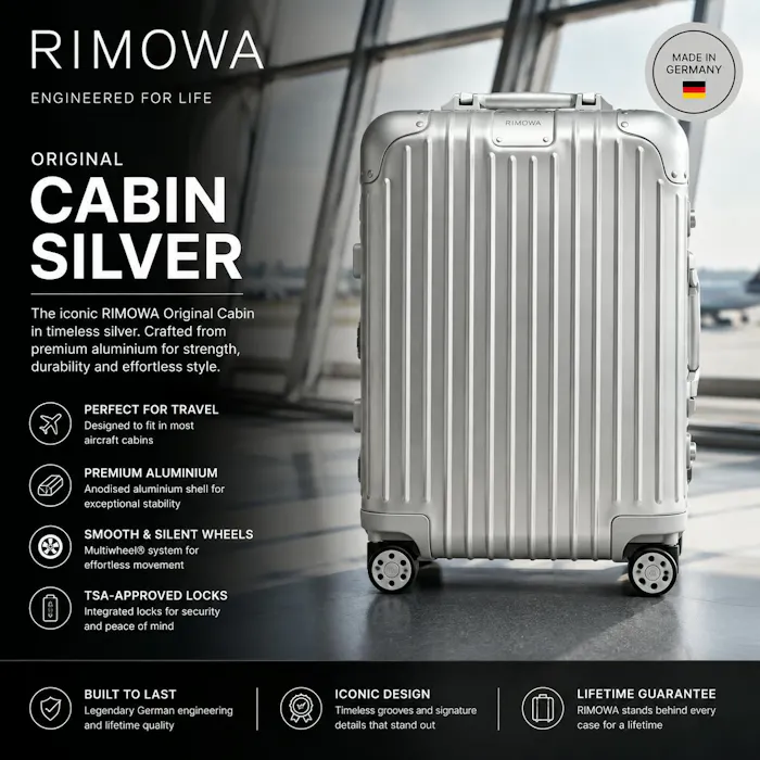 Win NEW RIMOWA ORIGINAL CABIN CARRY-ON ALUMINIUM SUITCASE on Rev Comps