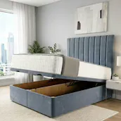LUXURY OTTOMAN BED BUNDLE - FRAME, MATTRESS + CHOICE OF SIZE & FABRIC