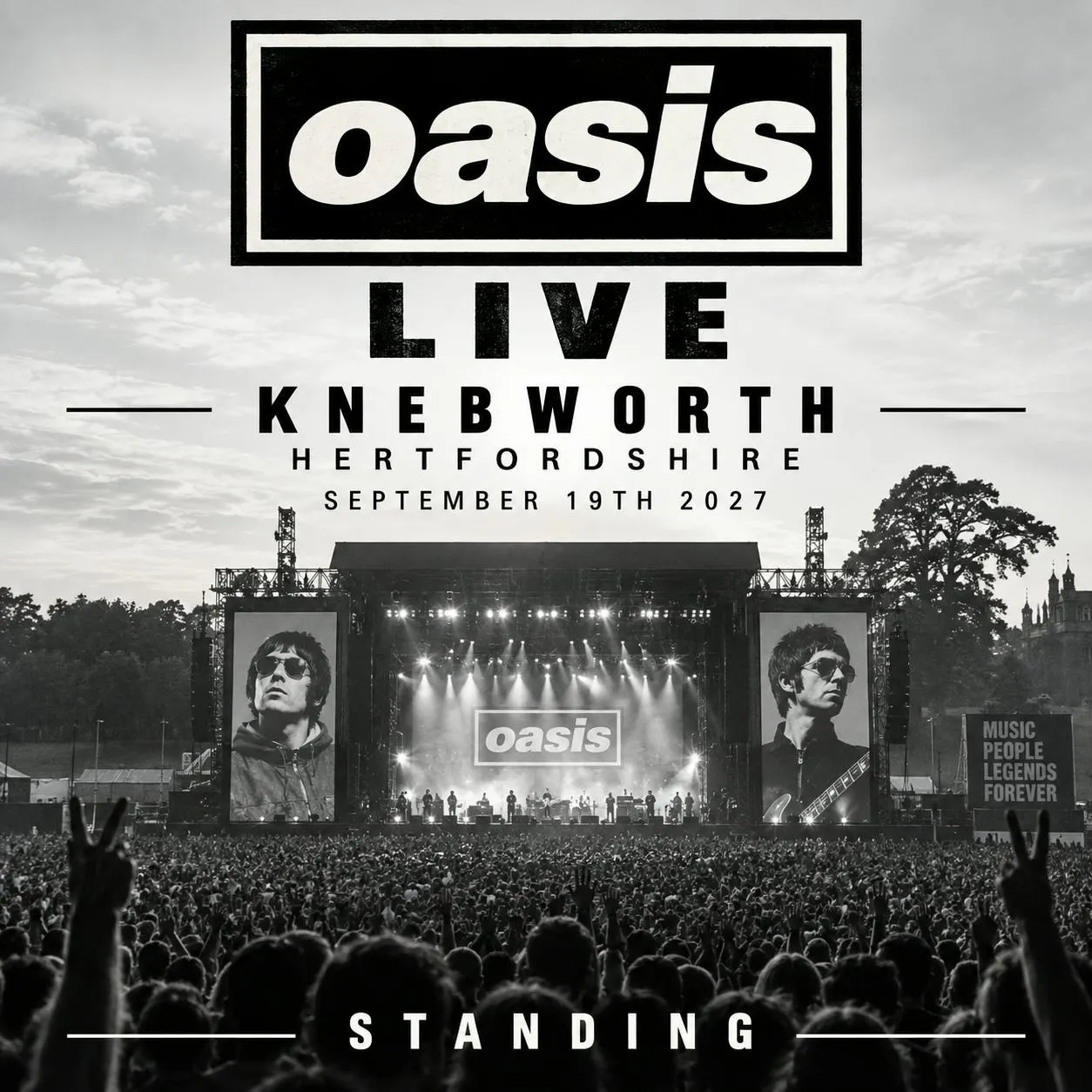 2 x OASIS LIVE KNEBWORTH HERTFORDSHIRE SEPTEMBER 19TH 2027 STANDING