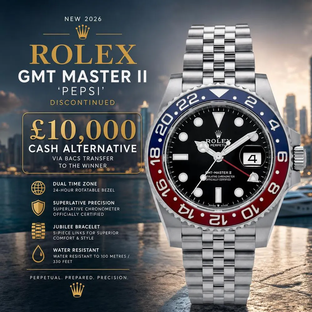 NEW 2026 (DISCONTINUED) ROLEX GMT MASTER II 'PEPSI' OR £10,000