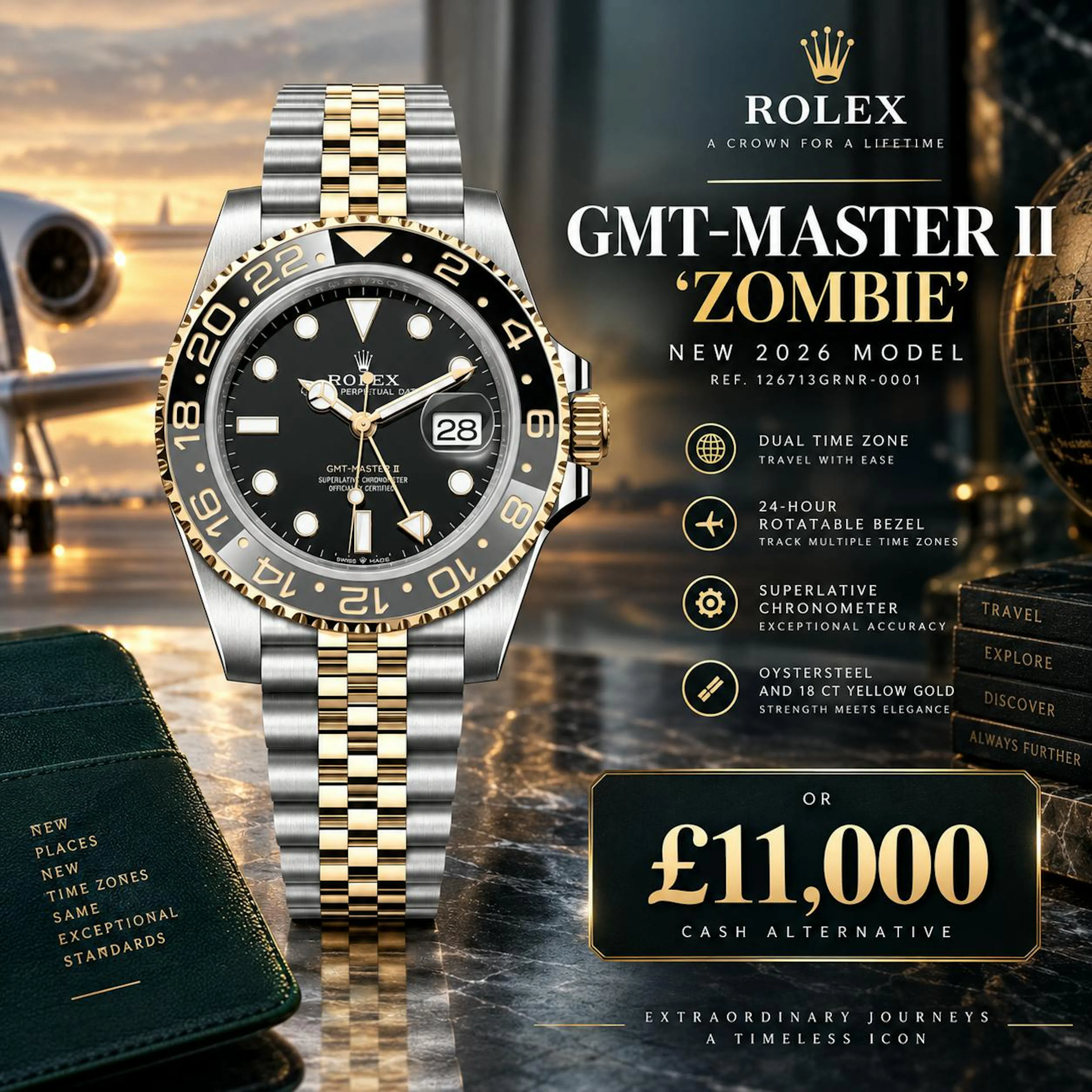 Louis Ford - NEW 2026 ROLEX GMT MASTER II 'ZOMBIE' OR £11,000