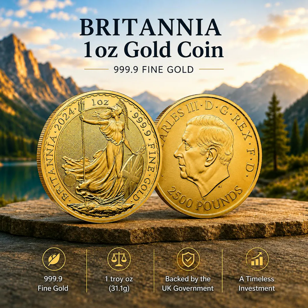 BRITANNIA 1OZ GOLD COIN 999.9 FINE GOLD or £2500