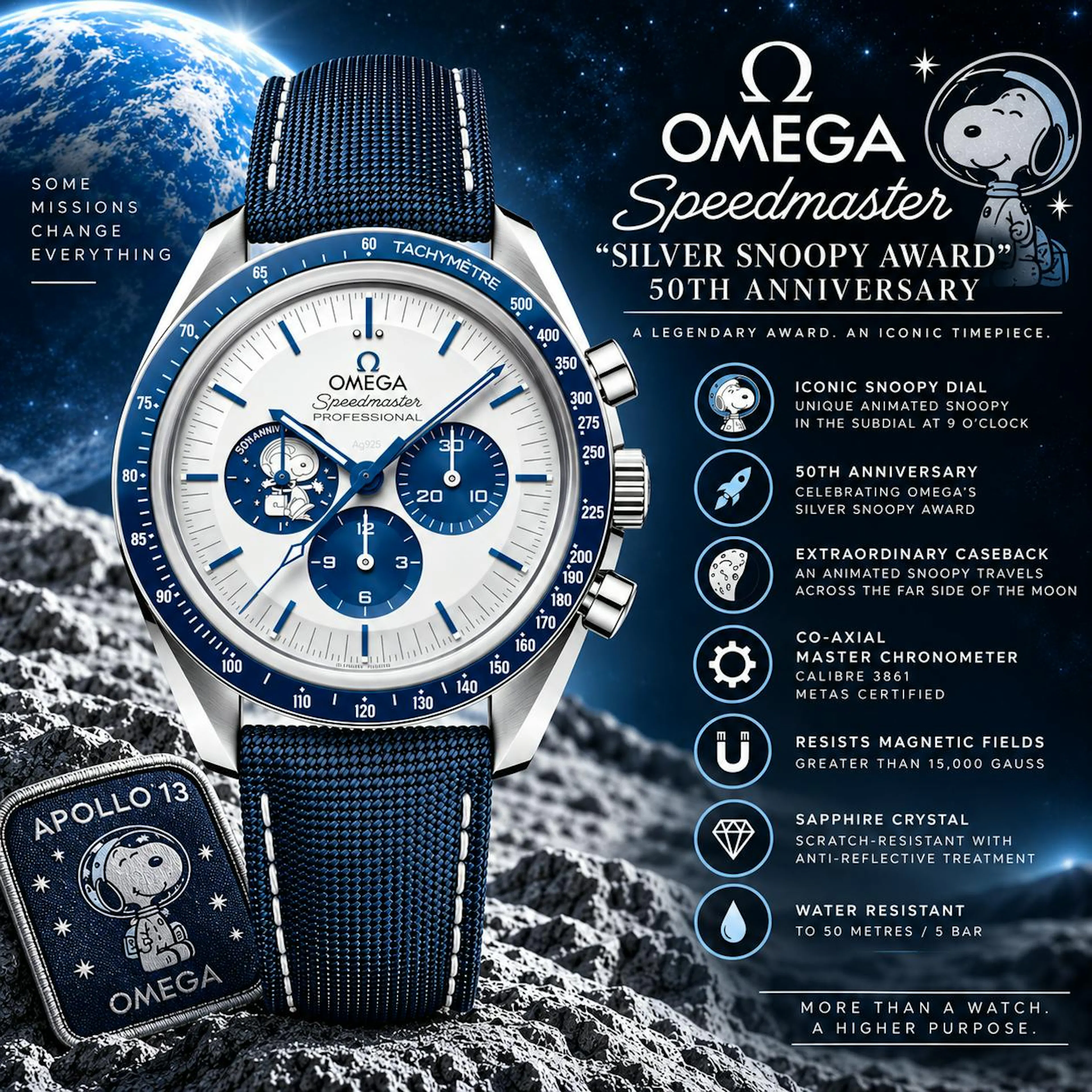Se** Higginson********* - OMEGA SPEEDMASTER “SILVER SNOOPY AWARD” 50TH ANNIVERSARY