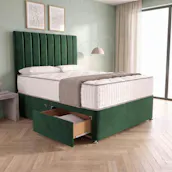 LUXURY DIVAN BED + DRAWERS & MATTRESS - CHOICE OF COLOUR & SIZE