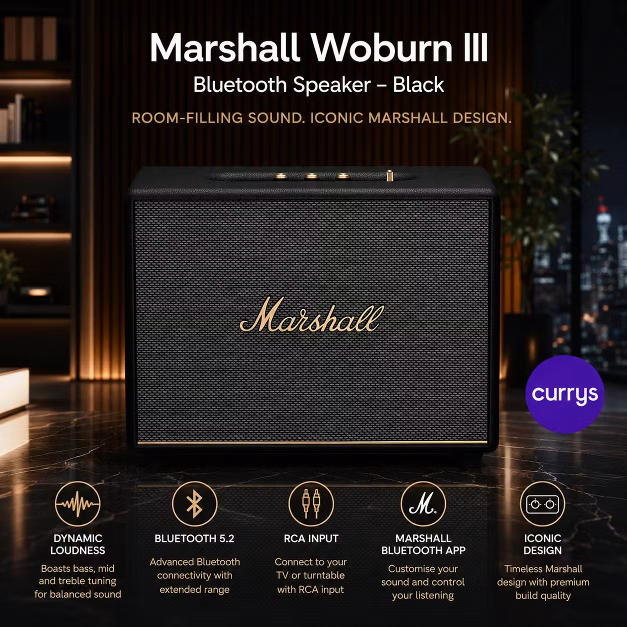 MARSHALL WOBURN III 150W SIGNATURE SOUND BLUETOOTH SPEAKER