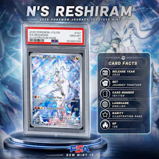 PSA 10 2025 POKEMON JTG EN-JOURNEY TOGETHER #167 N'S RESHIRAM