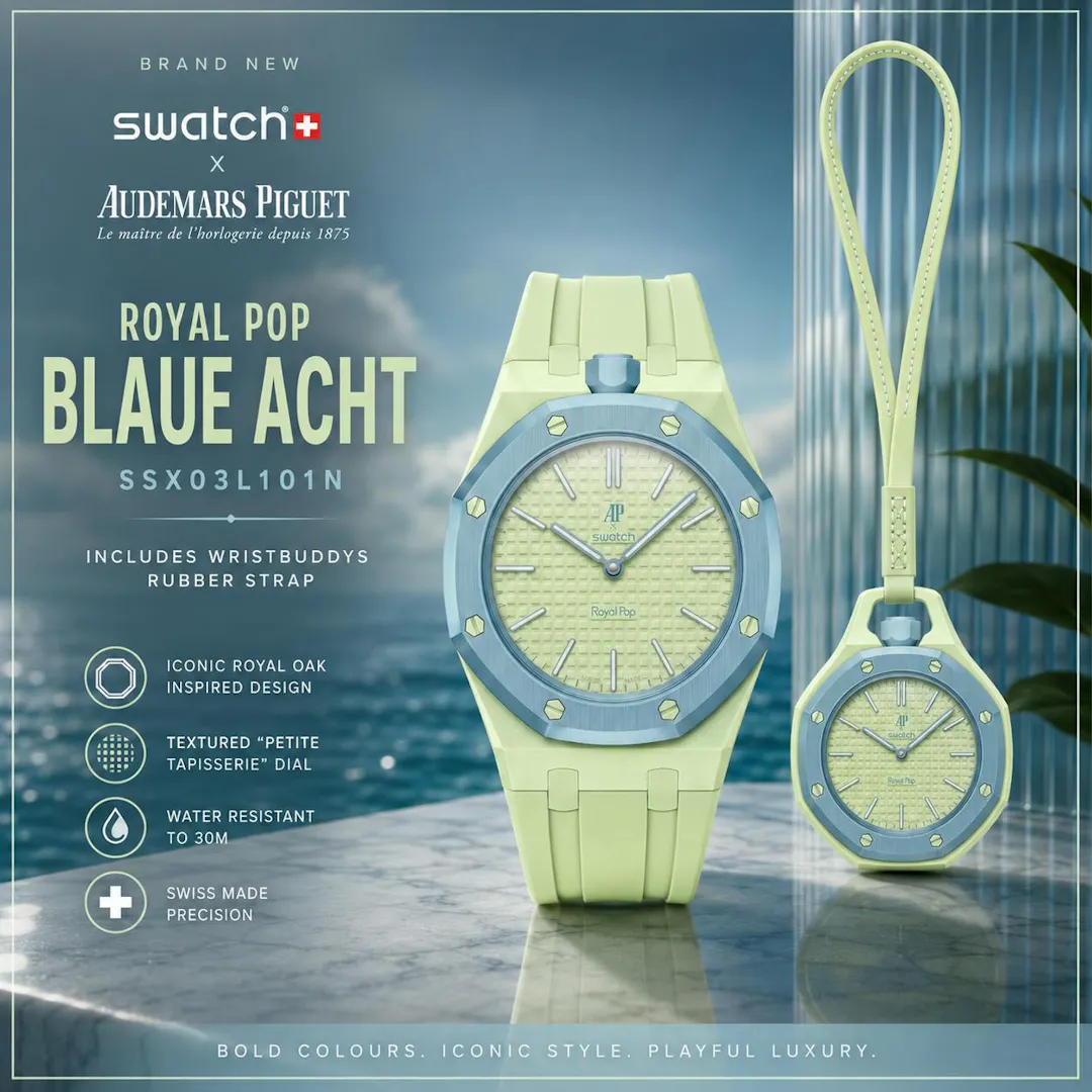 NEW SWATCH X AUDEMARS PIGUET ROYAL POP BLAUE ACHT + STRAP