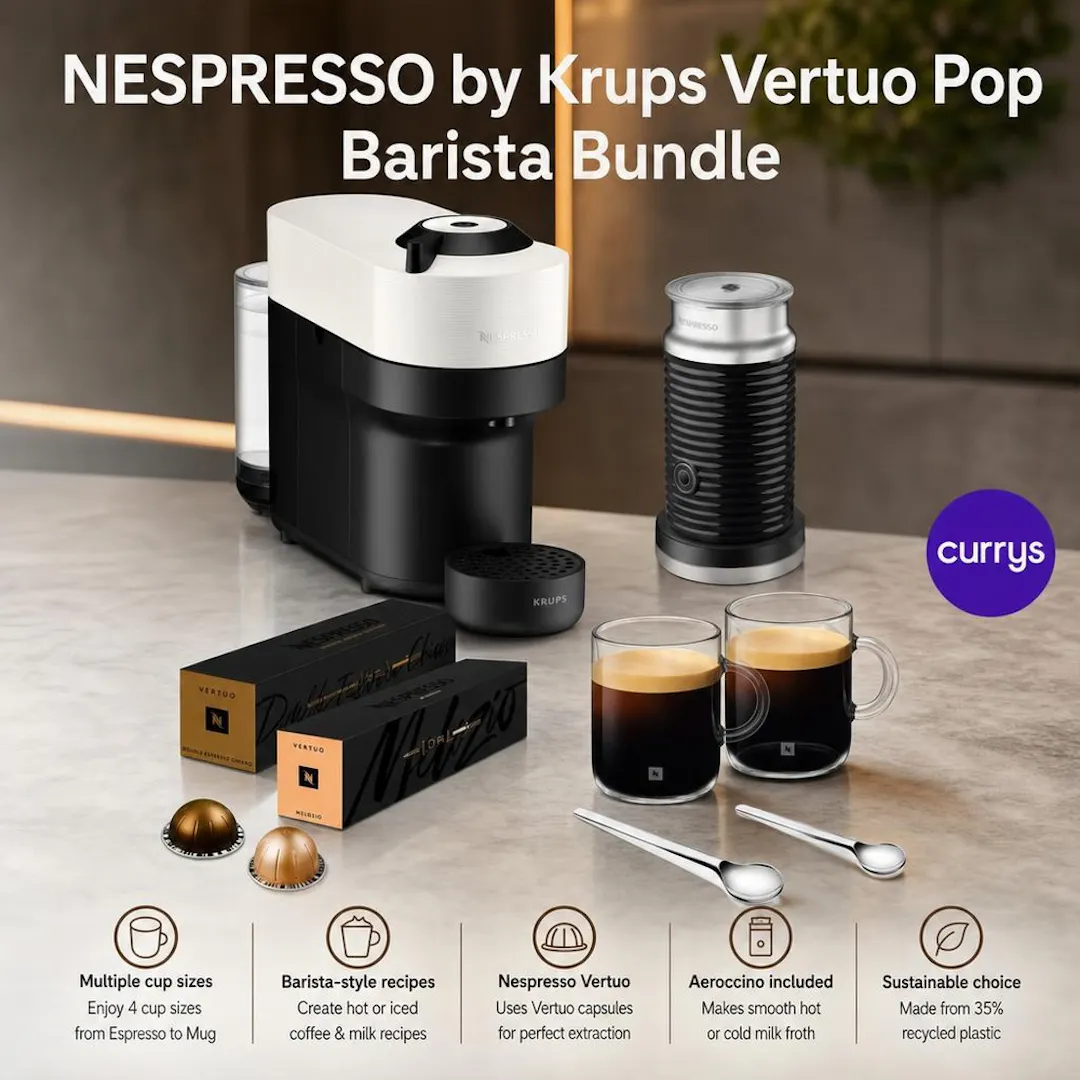 NESPRESSO by Krups Vertuo Pop Barista Bundle