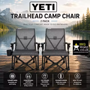 2 X CHARCOAL YETI TRAILHEAD CAMP CHAIRS + COVERS