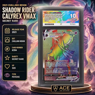 ACE 10 2021 CHILLING REIGN SHADOW RIDER CALYREXVMAX SECRET RARE