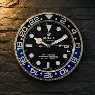 ROLEX STYLE GMT MASTER II 'BATMAN' WALL CLOCK