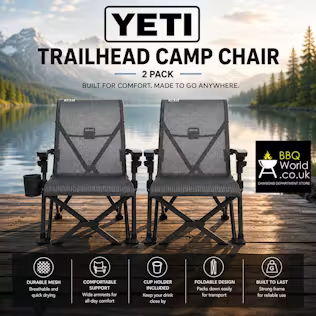 2 X CHARCOAL YETI TRAILHEAD CAMP CHAIRS + COVERS