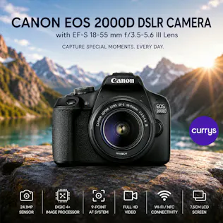CANON EOS 2000D DSLR CAMERA & 18-55 MM LENS