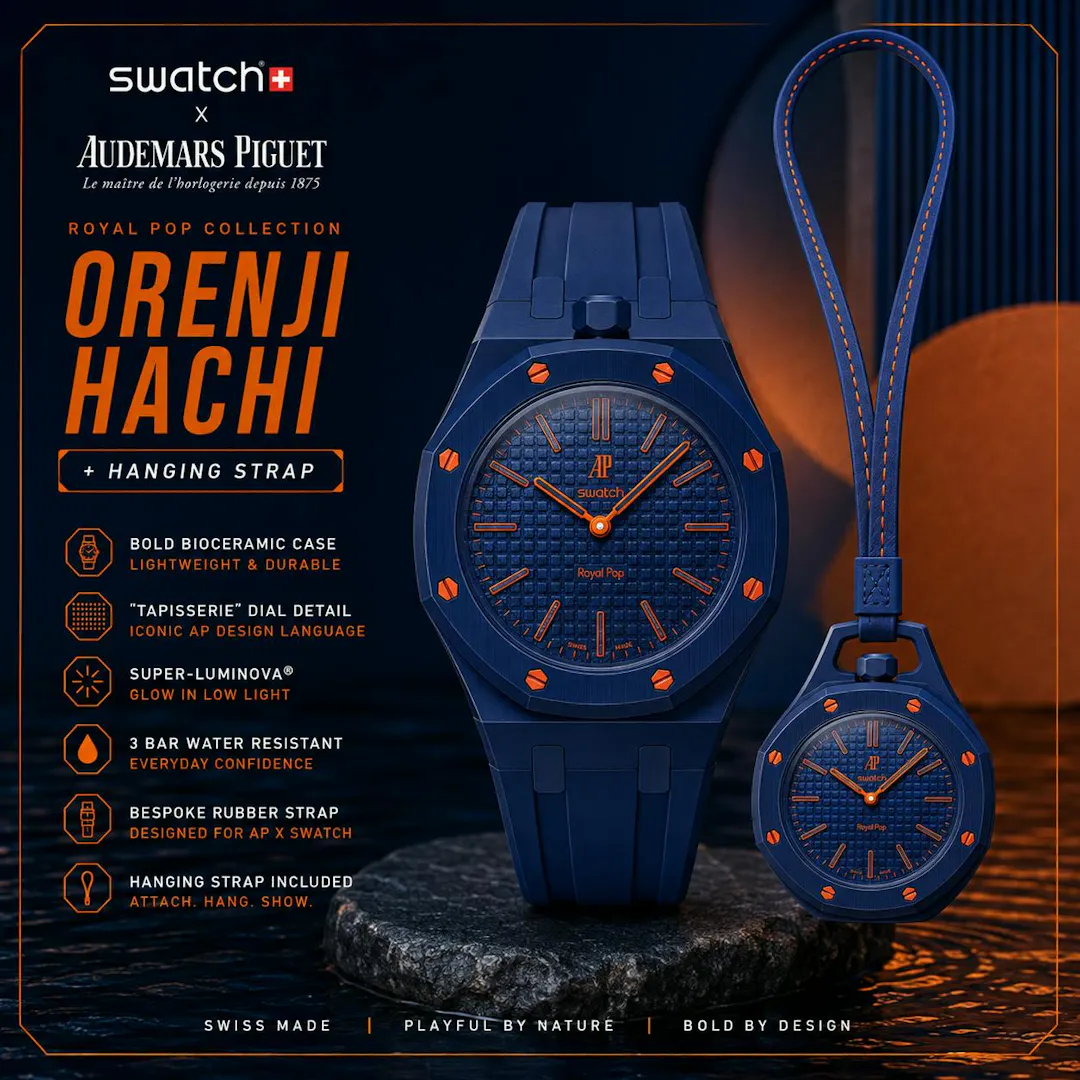 NEW SWATCH X AUDEMARS PIGUET ROYAL POP ORENJI HACHI + STRAP