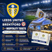 2 x LEEDS UNITED VS BRENTFORD YEBOAHS CROSSBAR HOSPITALITY TICKETS